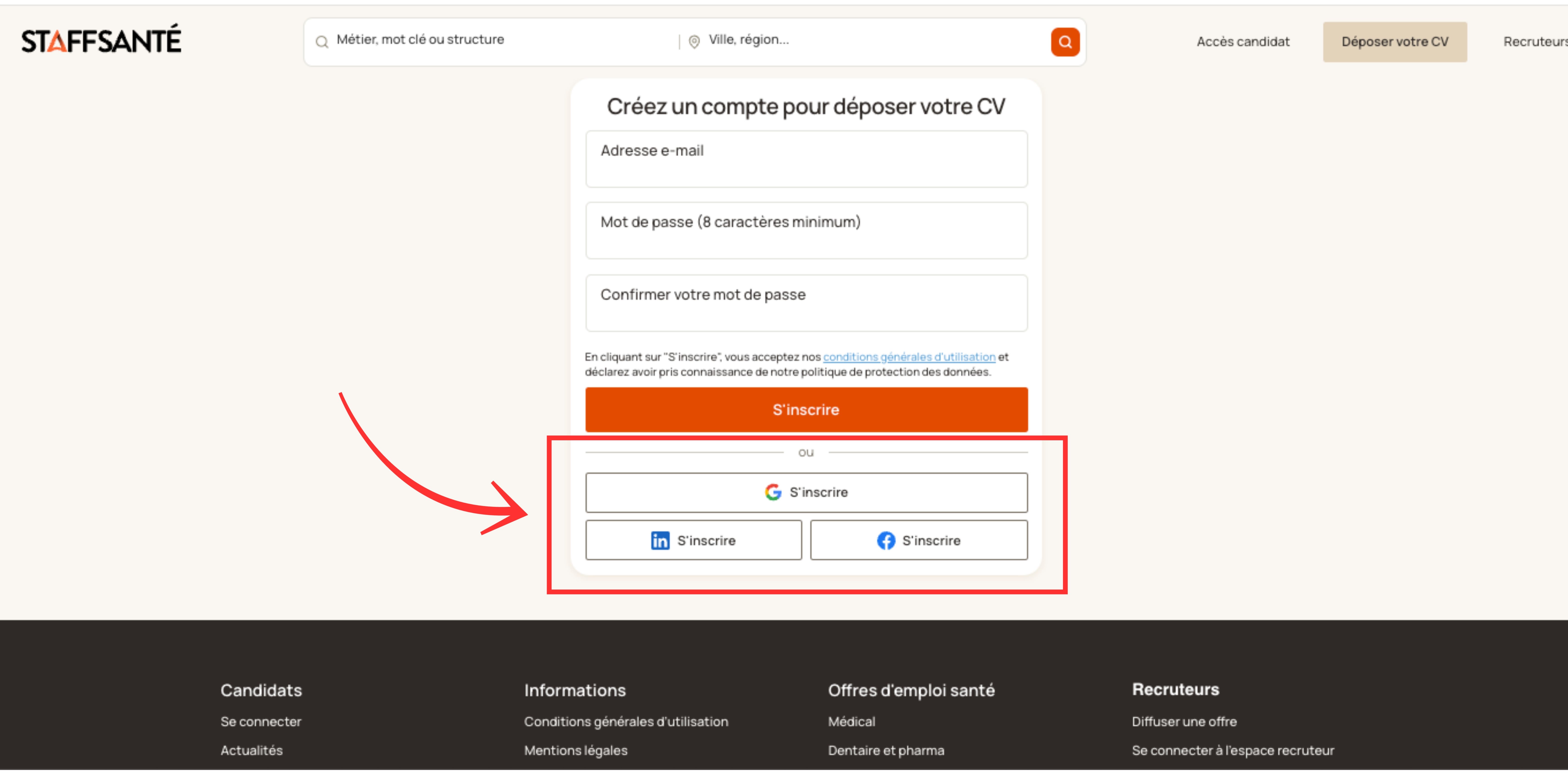 inscription staffsante