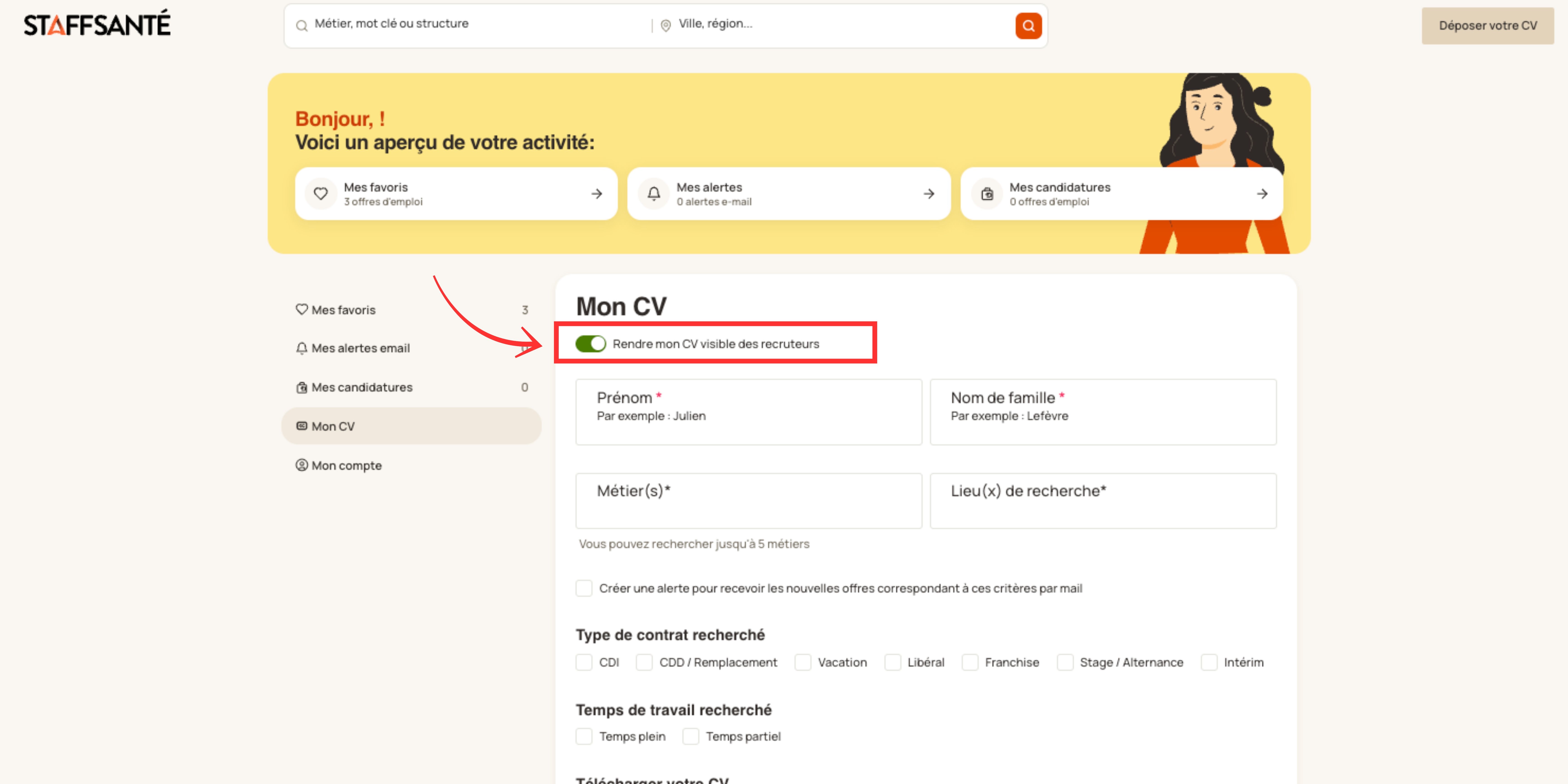 visibilite cv staffsante