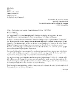 Lettre de motivation ergoth&eacute;rapeute pdf
